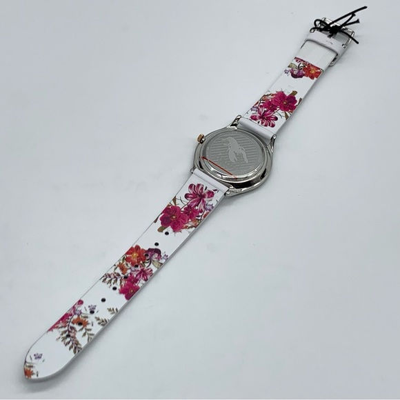 TED BAKER 36mm Belgravia Floral Printed Watch in White Leather Strap - Picture 11 of 14